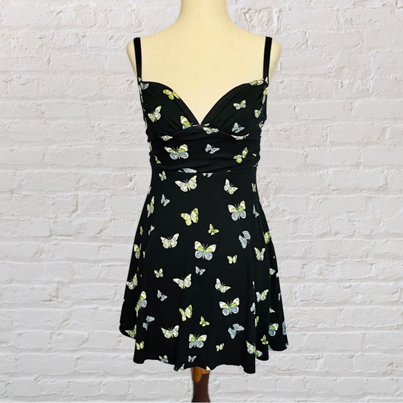 Urban Outfitters Dresses & Skirts - Urban Outfitters Black Butterfly Fit & Flare Mini Dress - Small - NWOT